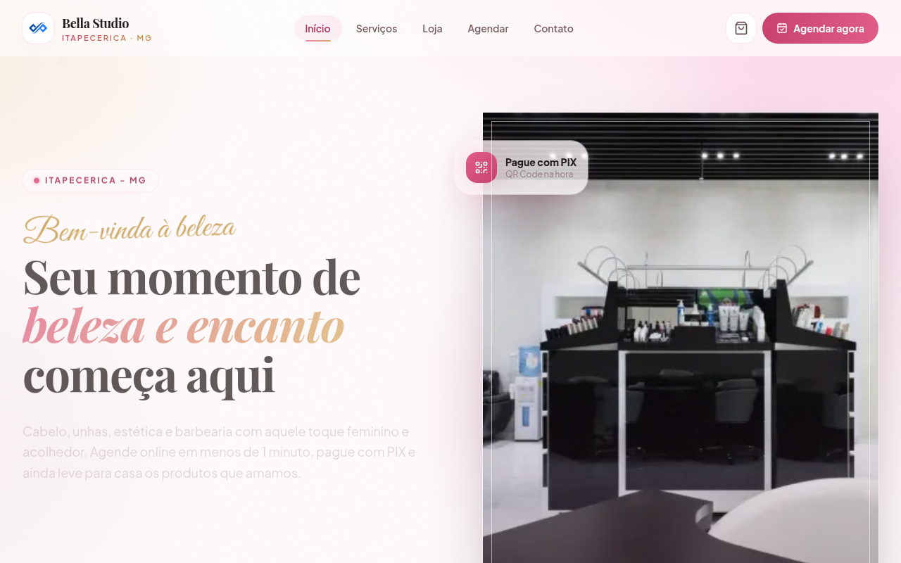Preview do site de Salão de Beleza
